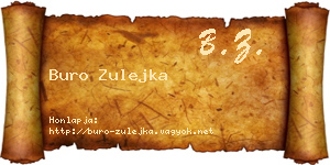 Buro Zulejka névjegykártya